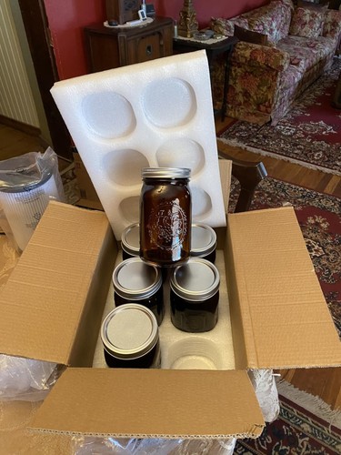 Pack amber quart mason jars - pack,